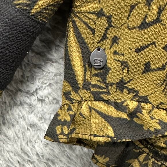 Scotch &‎ Soda Women's XS Green Black Blouse Flowy Tropical Print Lightweight - Picture 10 of 11